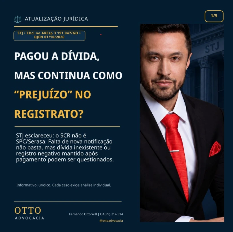 Registrato/SCR após pagamento: quando o banco deve corrigir?